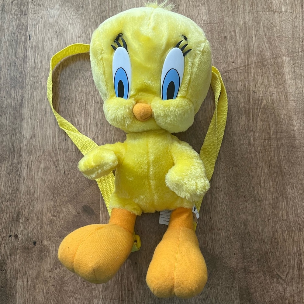 Vintage 1997 90s Tweedy the Bird Plush Backpack Looney Tunes